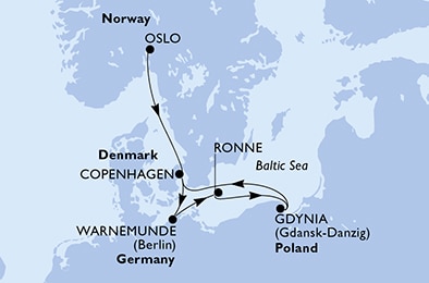 Mapa trasy rejsu