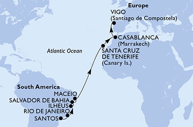 Mapa trasy rejsu