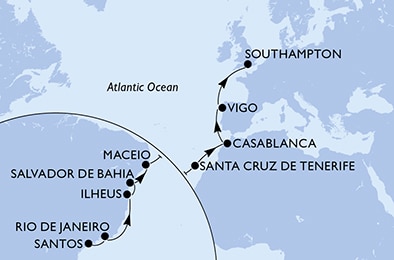 Mapa trasy rejsu