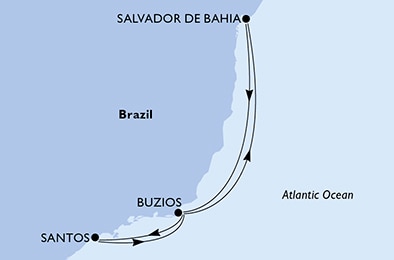 Mapa trasy rejsu