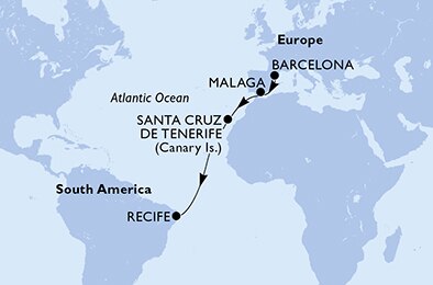 Mapa trasy rejsu