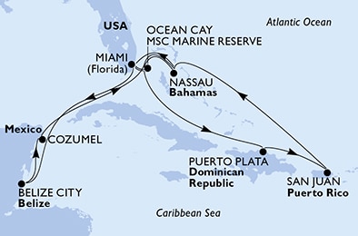Mapa trasy rejsu