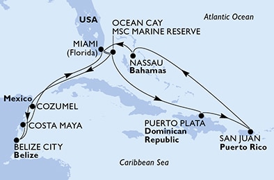 Mapa trasy rejsu