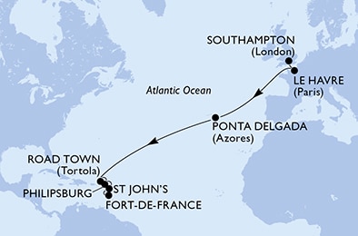 Mapa trasy rejsu