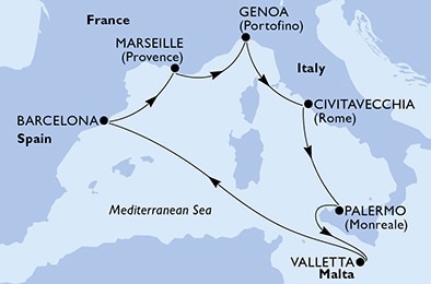 Mapa trasy rejsu