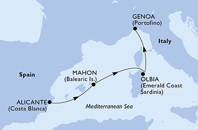 Mapa trasy rejsu
