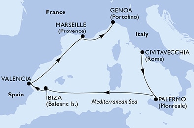Mapa trasy rejsu