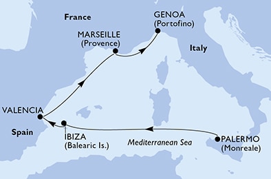 Mapa trasy rejsu