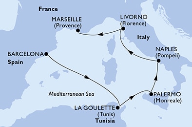 Mapa trasy rejsu