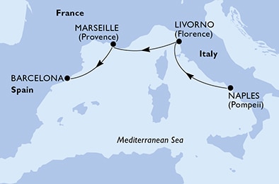 Mapa trasy rejsu
