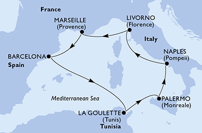 Mapa trasy rejsu