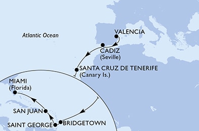Mapa trasy rejsu