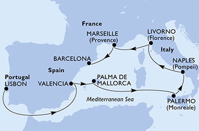 Mapa trasy rejsu