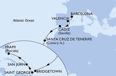 Mapa trasy rejsu