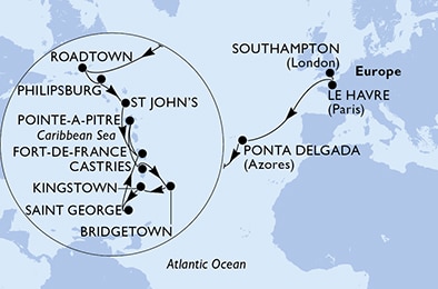 Mapa trasy rejsu