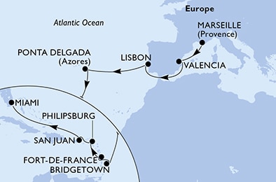Mapa trasy rejsu