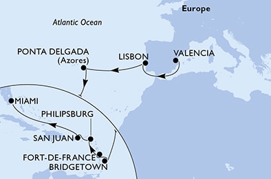 Mapa trasy rejsu