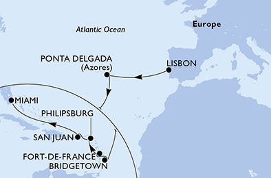 Mapa trasy rejsu
