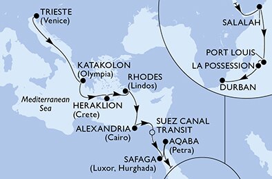 Mapa trasy rejsu