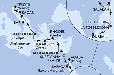 Mapa trasy rejsu