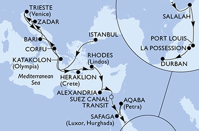 Mapa trasy rejsu