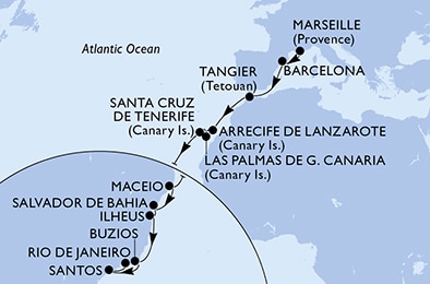 Mapa trasy rejsu