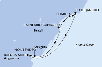 Mapa trasy rejsu