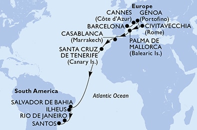 Mapa trasy rejsu