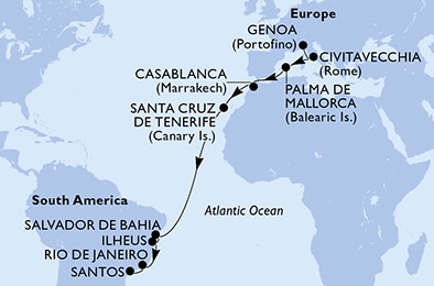 Mapa trasy rejsu