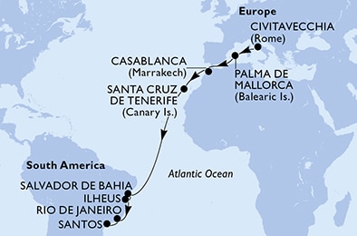 Mapa trasy rejsu
