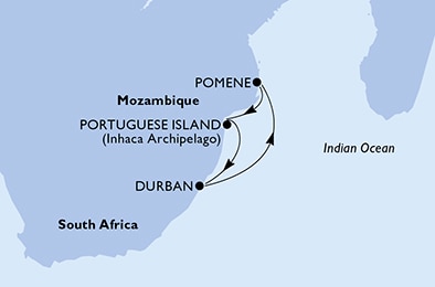 Mapa trasy rejsu