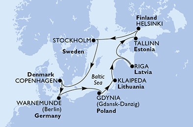 Mapa trasy rejsu