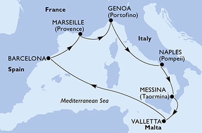 Mapa trasy rejsu