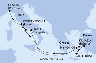Mapa trasy rejsu