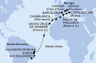 Mapa trasy rejsu