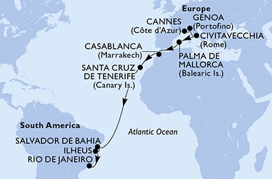 Mapa trasy rejsu