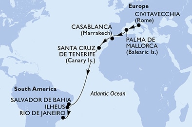 Mapa trasy rejsu