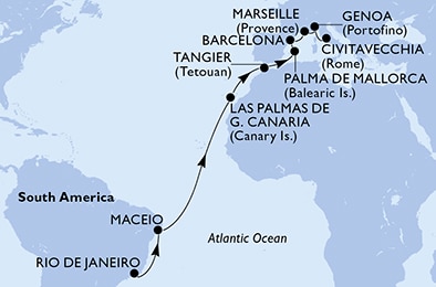 Mapa trasy rejsu