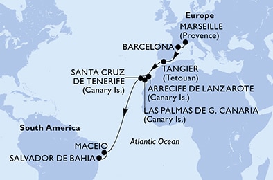 Mapa trasy rejsu
