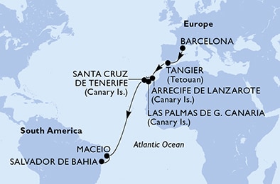 Mapa trasy rejsu