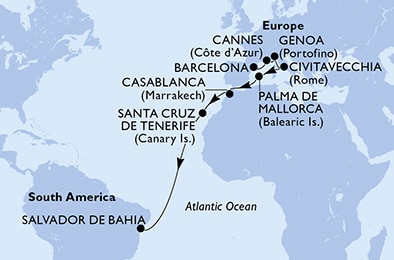 Mapa trasy rejsu