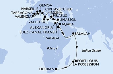 Mapa trasy rejsu