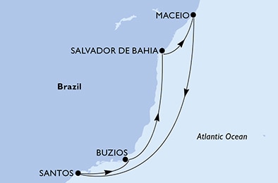 Mapa trasy rejsu