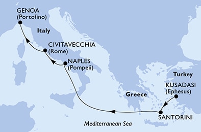 Mapa trasy rejsu
