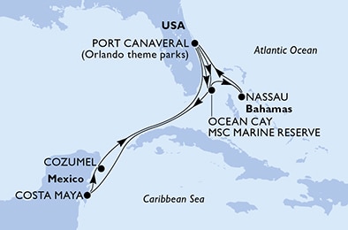 Mapa trasy rejsu