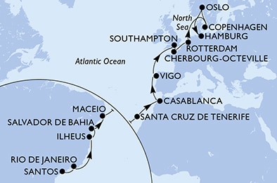 Mapa trasy rejsu