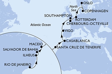 Mapa trasy rejsu