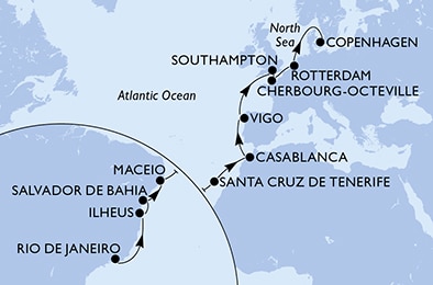 Mapa trasy rejsu