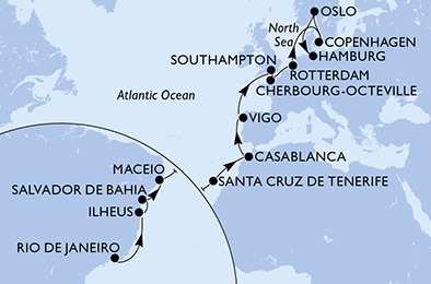 Mapa trasy rejsu