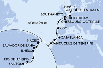 Mapa trasy rejsu